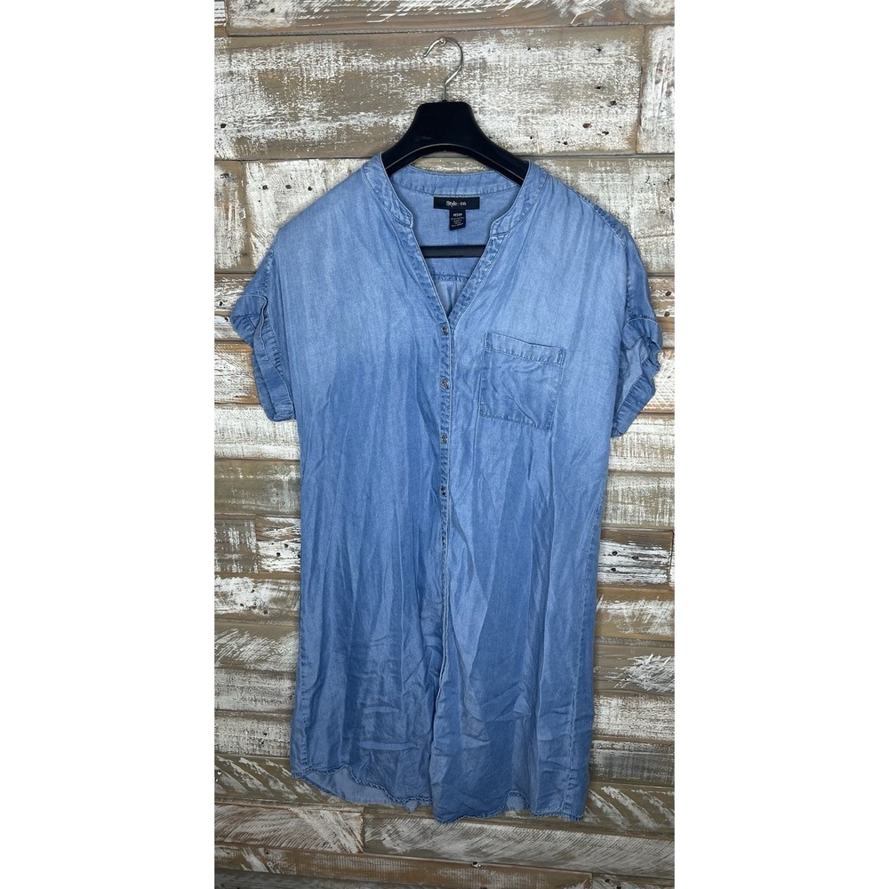 Style & Co. womens jean like button up dress M